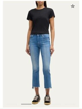 MOTHER Women's The Insider Crop Step Fray Jeans Sz 28 $248 Preloved